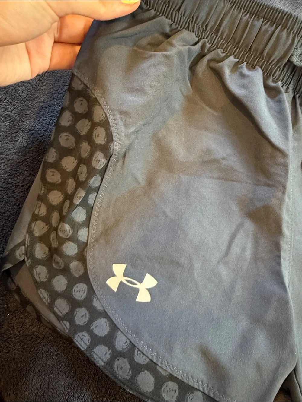 Under Armour Gray Girls' Athletic Shorts with Polka-Trim